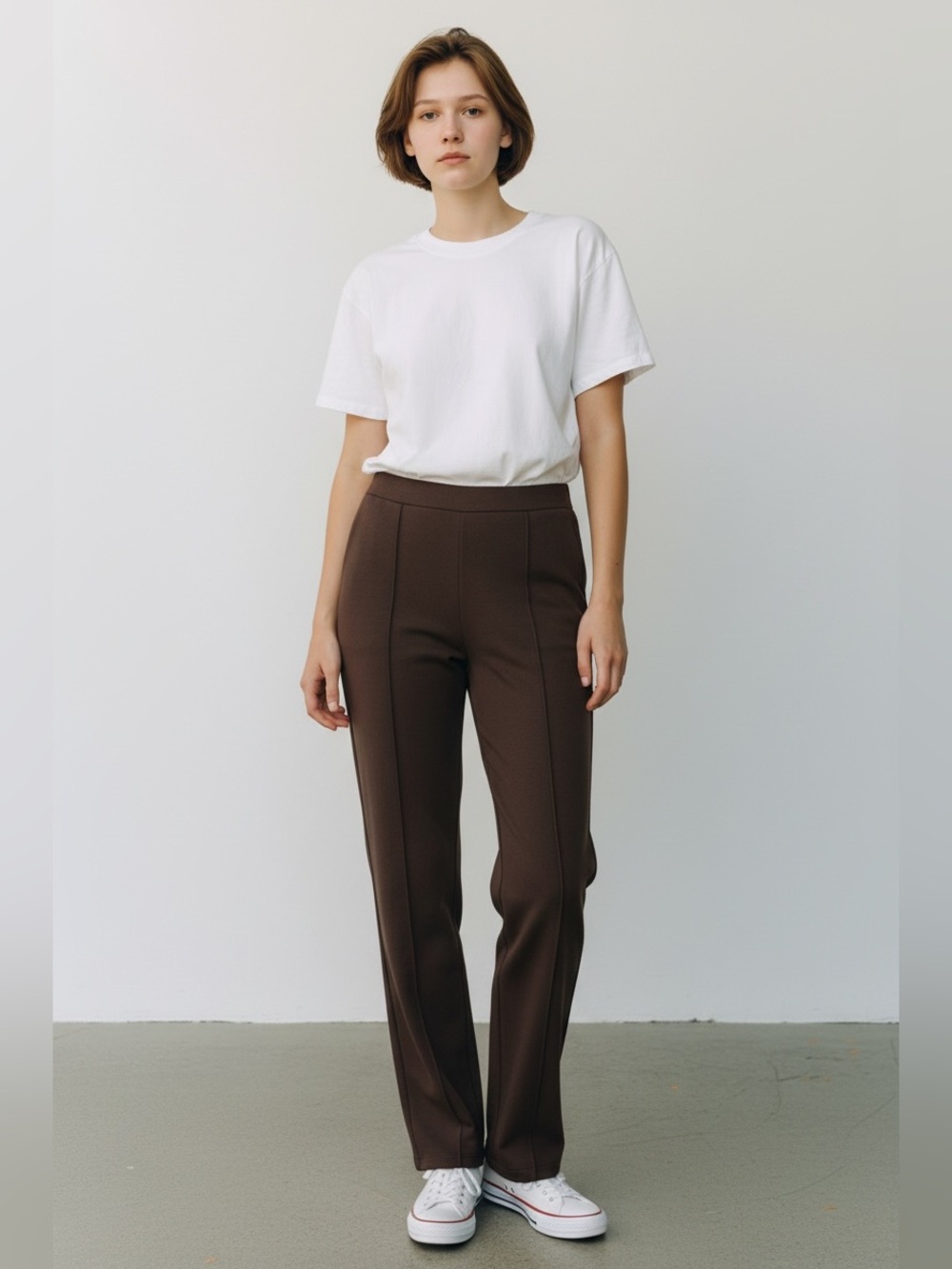 New Banana Republic Ponte Straight Leg pull-on Pant Brown Large